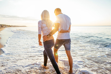 loving couple on the beach