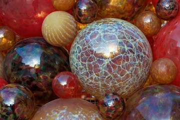 Red decoration, Christmas decor, red glass bubbles with reflection of Malta parliament building in it, red, Christmas background, New Year, decoration, red background,Christmas decor