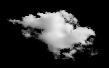 white clouds isolated on black background