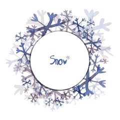 Obraz premium Blue, purple snowflakes on the card