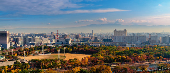 City view from Osaka Castle