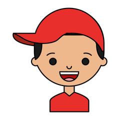 little boy character icon vector illustration design