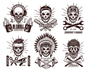 Set of Brutal Skulls.