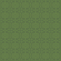 Fototapeta premium Neutral Seamless Linear Flourish Pattern in Kale color.