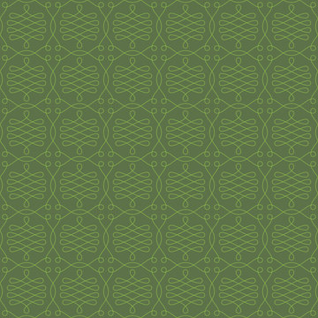 Neutral Seamless Linear Flourish Pattern in Kale color.