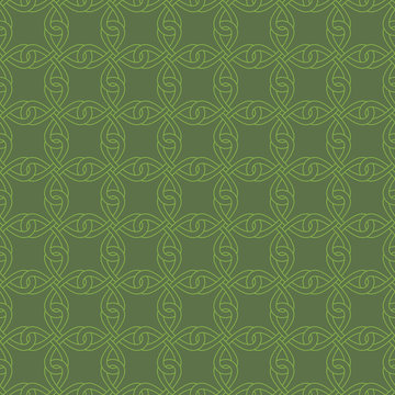 Neutral Seamless Celtic Knotwork Pattern in Kale color.