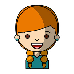 little girl character icon vector illustration design