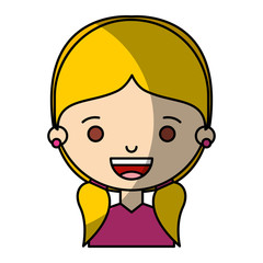 little girl character icon vector illustration design