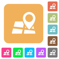 Map location rounded square flat icons