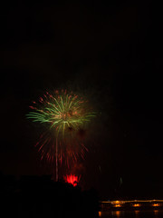Fototapeta na wymiar Beautiful firework display for celebration.