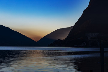 Sunrise at Lake Lugano