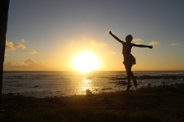 Silhouette sur la plage