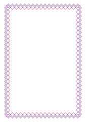 Decorative rectangular frame, cross-stitched embroidery imitation. A4 page proportions.