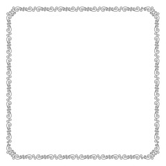 Square black ornate frame with vignettes. 