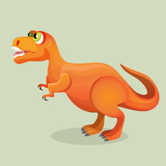 Tyrannosaurus, tyrant lizard isolated on white. Dinosaurs character monster