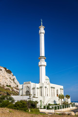 Fototapeta na wymiar Ibrahim-al-Ibrahim Mosque at Europa Point in Gibraltar