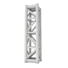 Steel truss girder element. 3d render isolated on white
