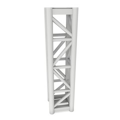 Steel truss girder element. 3d render isolated on white