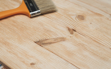 Wooden surface with new boards before painting.