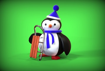 3d illustration of New Year toys