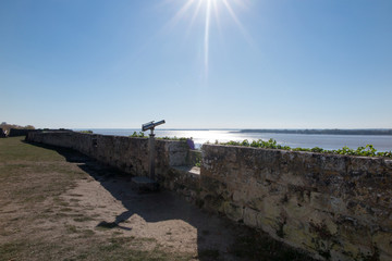 Fototapeta premium a telescope for tourist people for looking beach and sea in vacation