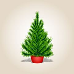 Christmas tree. Vector illustration.