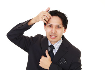 ガッツポーズのビジネスマン
