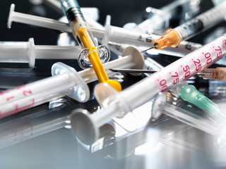 Variety of hypodermic syringes