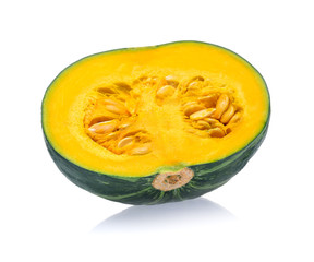 Green pumpkin isolated on white background