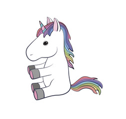 Unicorn myth horse rainbow vector illustration