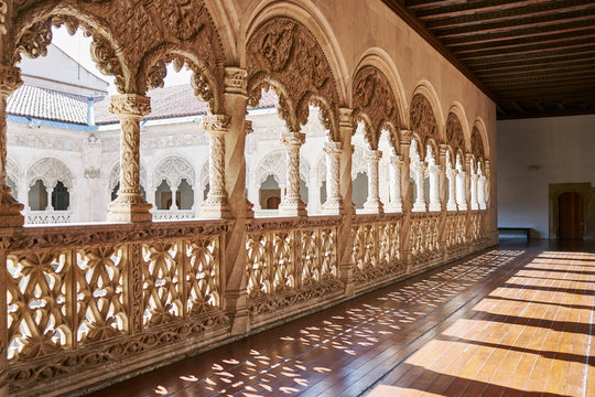 Stone carved balcony around courtyard, Museo Nacional de Escultura , Valladolid, Spain
