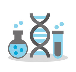 scientific laboratory flat line icons vector illustration design