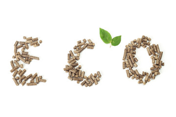 eco fonts written with wood pellets