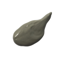 Grey mud scrub cream drop on background