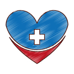 heart with medical symbol vector illustration design