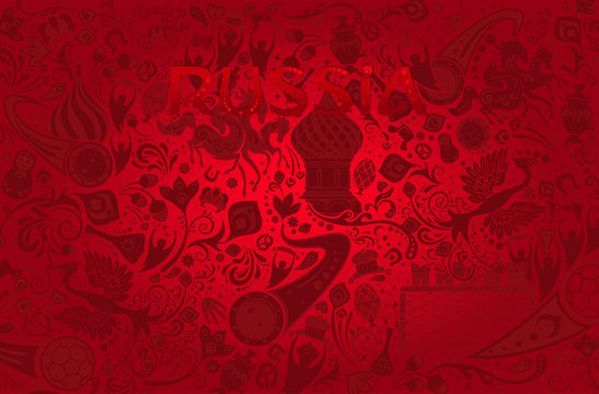 Russian red background, vector illustration