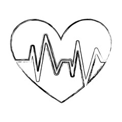 heart with pulse symbol vector illustration design