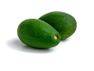 ripe avocado on white isolated background