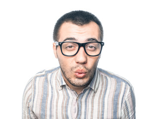 Obraz premium Zbliżenie zabawny mężczyzna