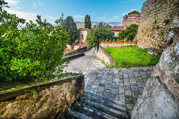 Fototapeta na wymiar stone walls in Montecatini