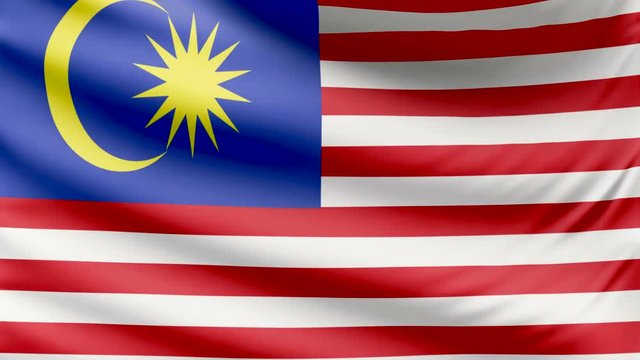 Realistic beautiful Malaysia flag 4k