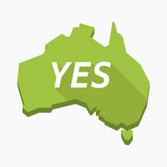 Isolated Australia map with    the text YES