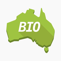 Isolated Australia map with  the text  BIO