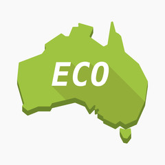 Isolated Australia map with    the text ECO