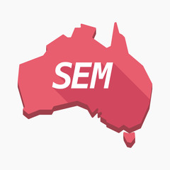 Isolated Australia map with    the text SEM