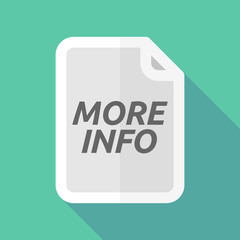 Long shadow document with    the text MORE INFO