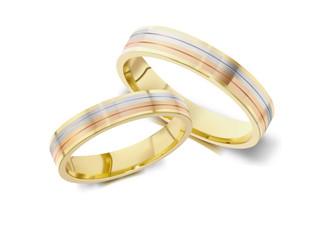 wedding ring  - isolated vector gold and silver jewelry  - 131228233