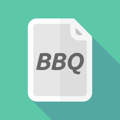 Long shadow document with    the text BBQ