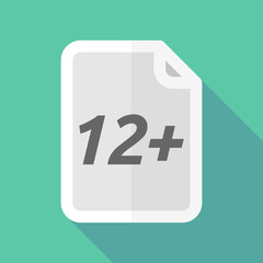 Long shadow document with    the text 12+