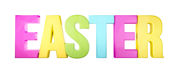 3d renderEaster isoalted over white 3d render